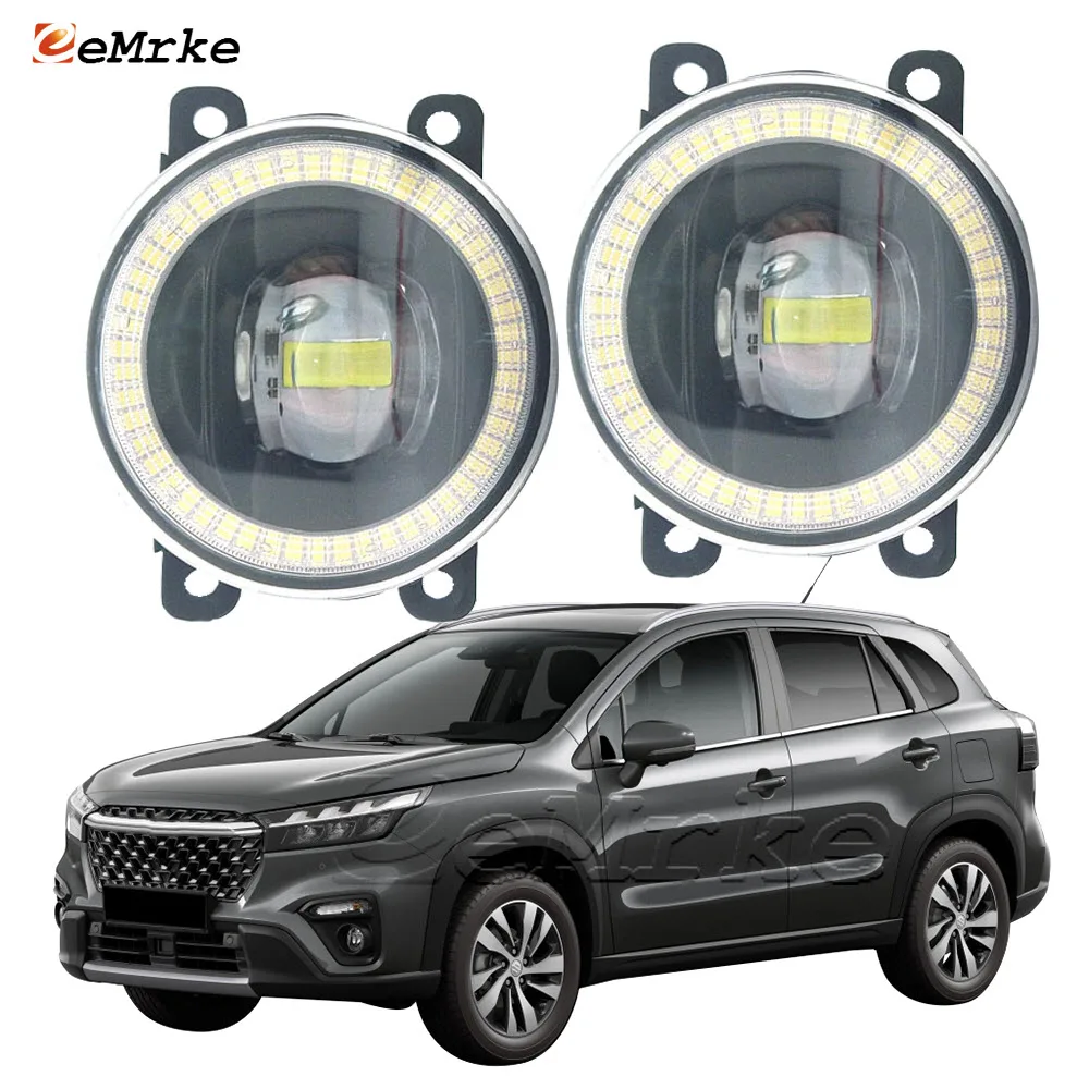 

2Pcs Anti Fog Lamp Car Led Light Assembly Angel Eye DRL Daytime Running Lights for Suzuki S-Cross iii SX4 S-Cross 2021 2022 2023