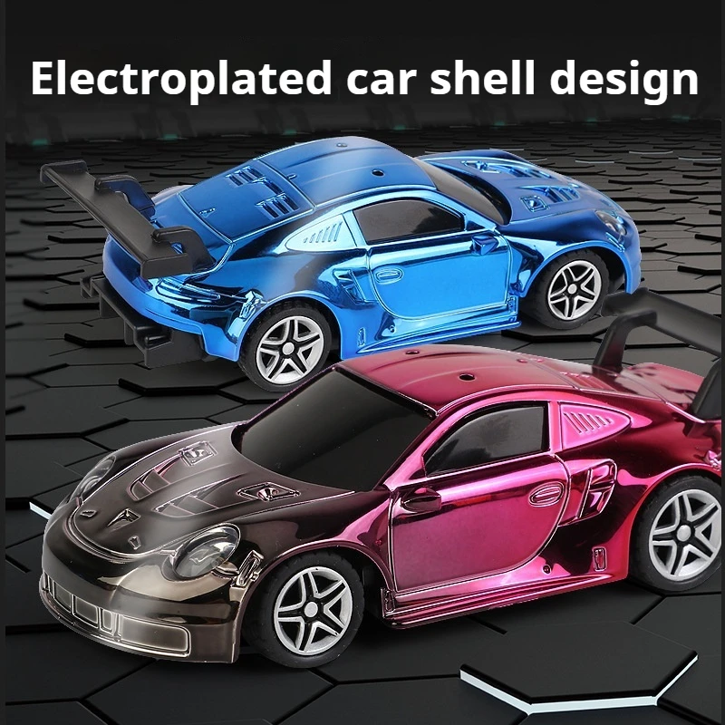 New Product Selling 1:43 Mini Size Rc Car Gold Plated With Lights Remote Control Racing Cars Model Charging Boys Toys For Child 3