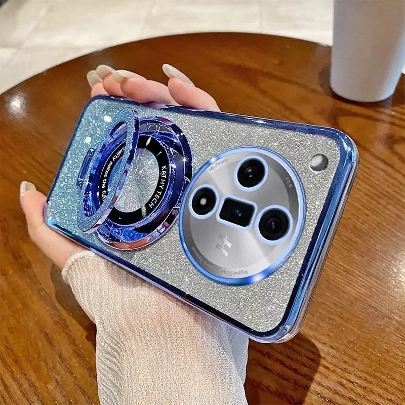 Luxurious Soft Bling Glitter Ring Magnetic Protective Back Cover Case