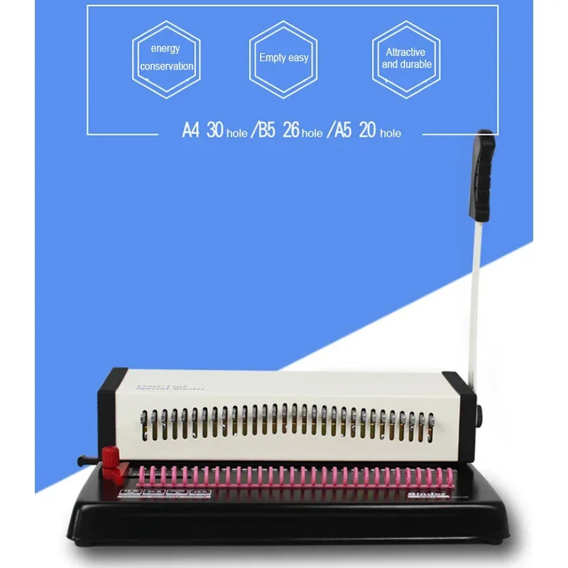 Wire Binding Machine Ring Binding Punch Card A4 30hole Manual 18 sheets Punching Capacity