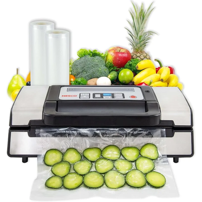 

Vacuum Sealer, 130 Watts, Kit Bags & Viewing Lid, Compact, Silver, Deluxe Food VS-12