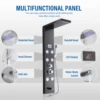 LED Shower Panel Tower System 5-Function Shower Panel Waterfall Tub Spout Horizontal Massage 304 Stainless Steel Panel 3