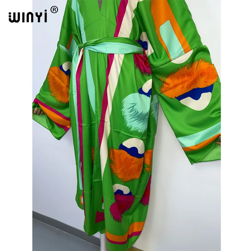 WINYI afrika móda bikiny ženy plavky nový večírek svetr steh s pás sexy boho svobodné rozměr svátek dlouhé rukáv kimono