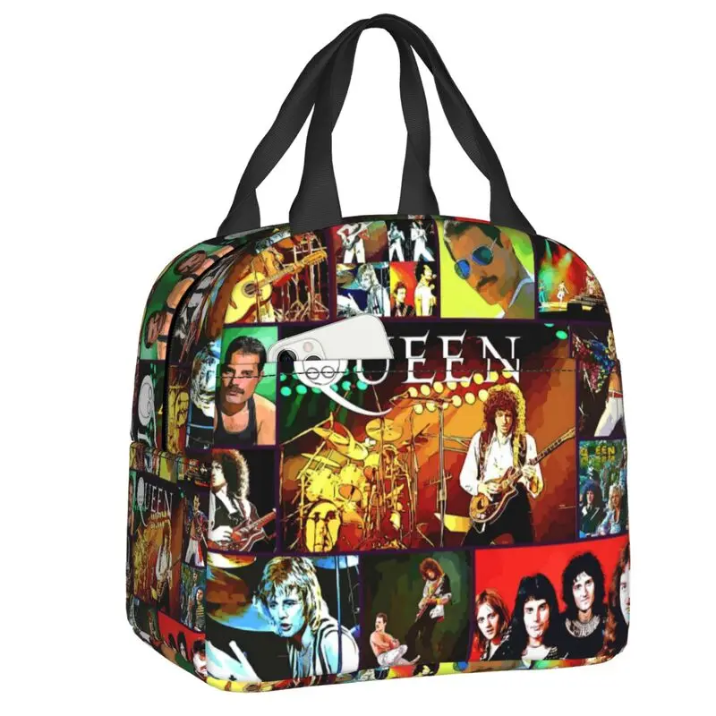 

Freddie Mercury Queen Band Insulated Lunch Bags for Outdoor Picnic Waterproof Thermal Cooler Bento Box Women Children