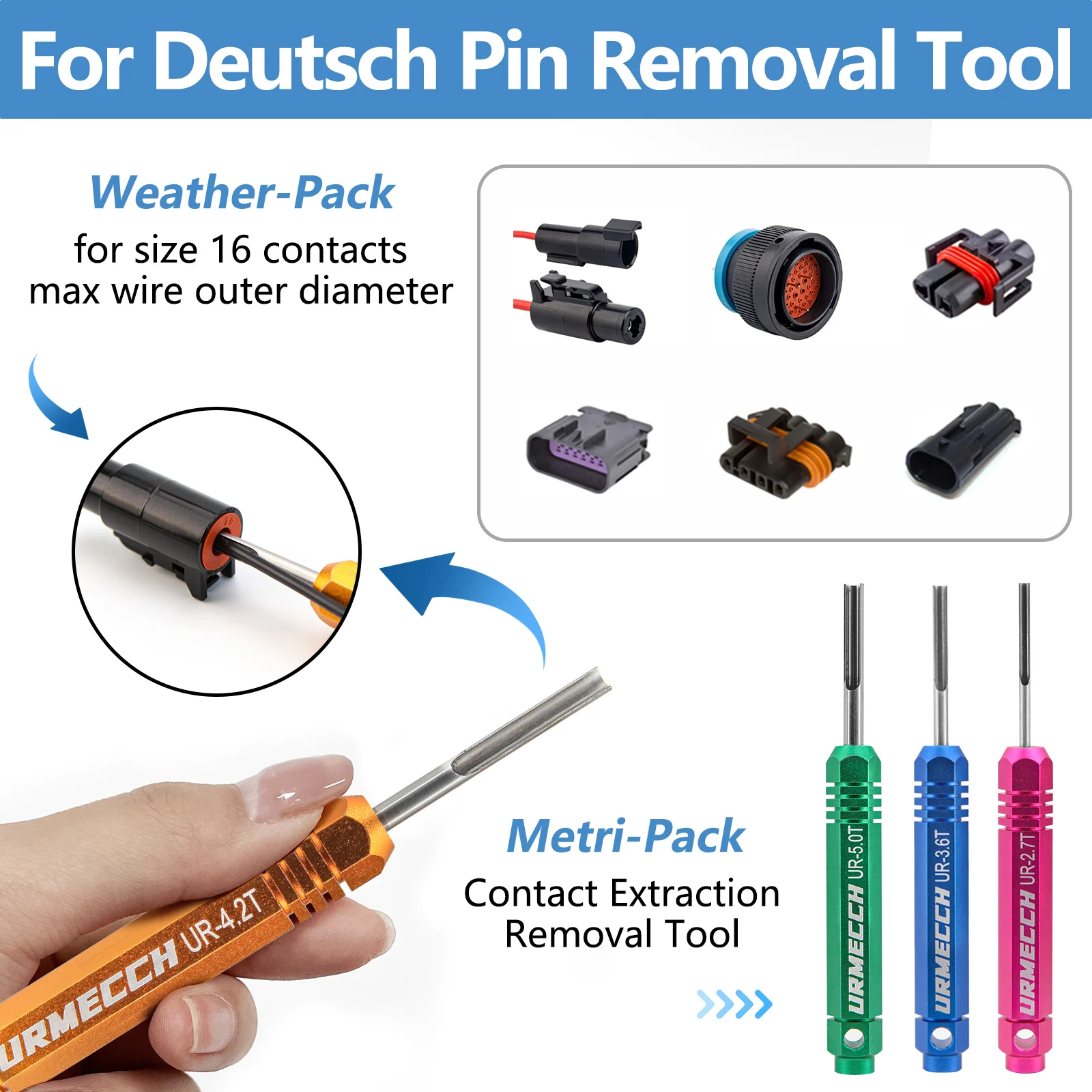 RUIZHI 23-TLG Terminal Removal Tool Kit – per la rimozione di connettori di cablaggio del veicolo, connettore universale per auto con guanti, adatto per morsetti rotondi e piatti RUIZHI 23-TLG Terminal Removal Tool Kit – per la rimozione di connettori di cablaggio del veicolo, connettore universale per auto con guanti, adatto per morsetti rotondi e piatti