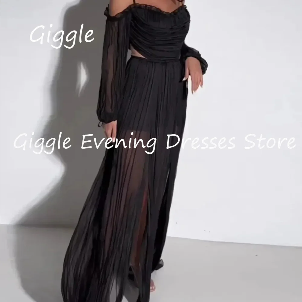 

Giggle Chiffon A-line Sweetheart Ruffle Formal Prom Gown Saudi Floor Length Evening Party Dresses for Women 2023