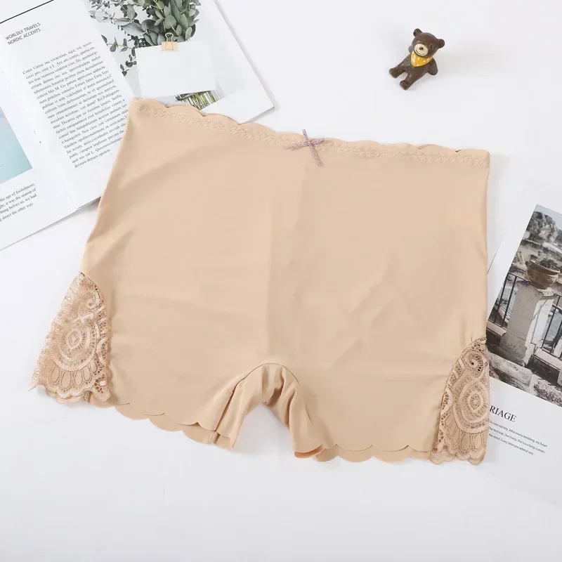 Sexy Lace Edge Soft Seamless Safety Short Pants Summer Under Skirt Shorts Modal Ice Silk Breathable Short Tights Women Underwear