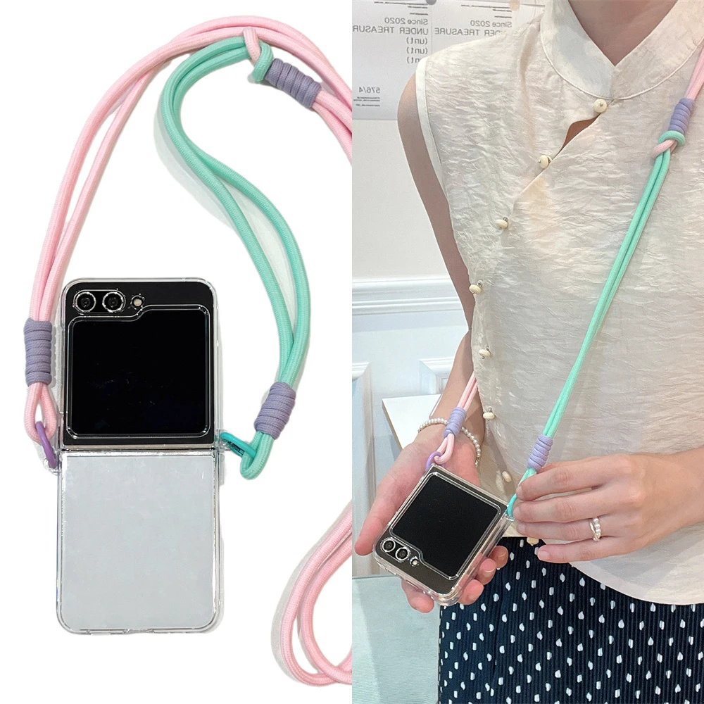 Fashion Clear Shoulder Strap Lanyard Transparent Shockproof Thin Phone Case
