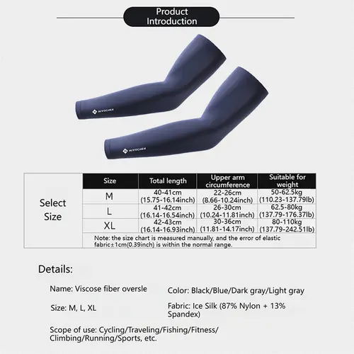 KoKossi Cycling Arm Guards Ice Silk Sleeves Sun Protection Arm Sleeves Cooling Sports Basketball Running Arm Cover Unisex - Image 6