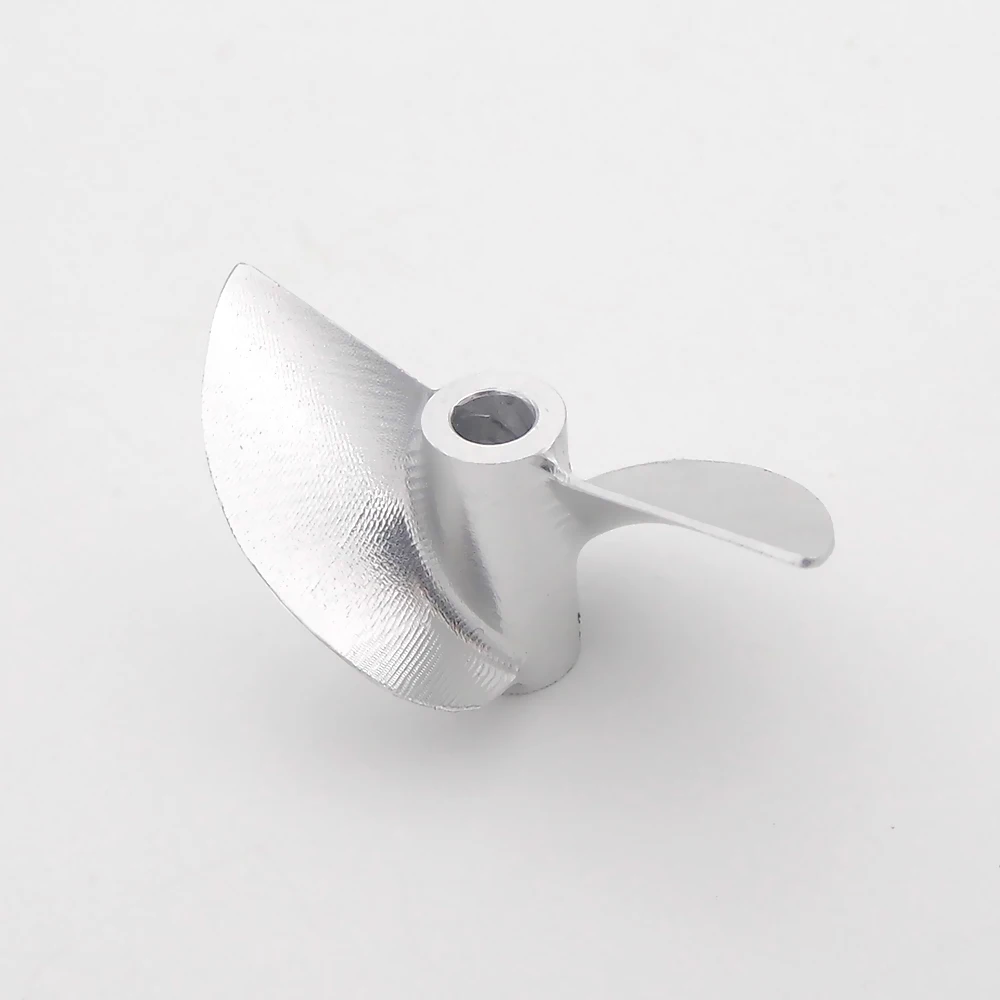 Hélice de rechange pour bateau RC D48mm rouge, pale droite, vue de profil.