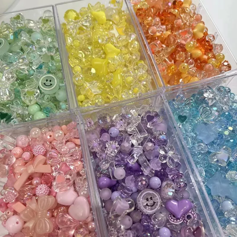 Acrylic Beads 50G / 100G Randomly Mixing Style Spring Color for Bracelet Jewelry Making DIY Accessories