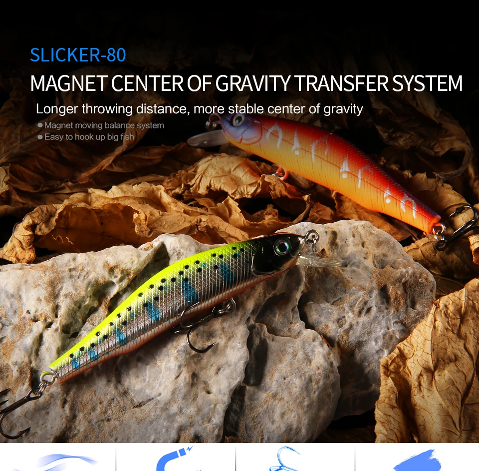 BEARKING 80mm 8,5g Professionelle Qualität Magnet Gewicht Angeln Lockt Minnow Kurbel Heißer Modell Künstliche Köder Tackle – Detail 1
