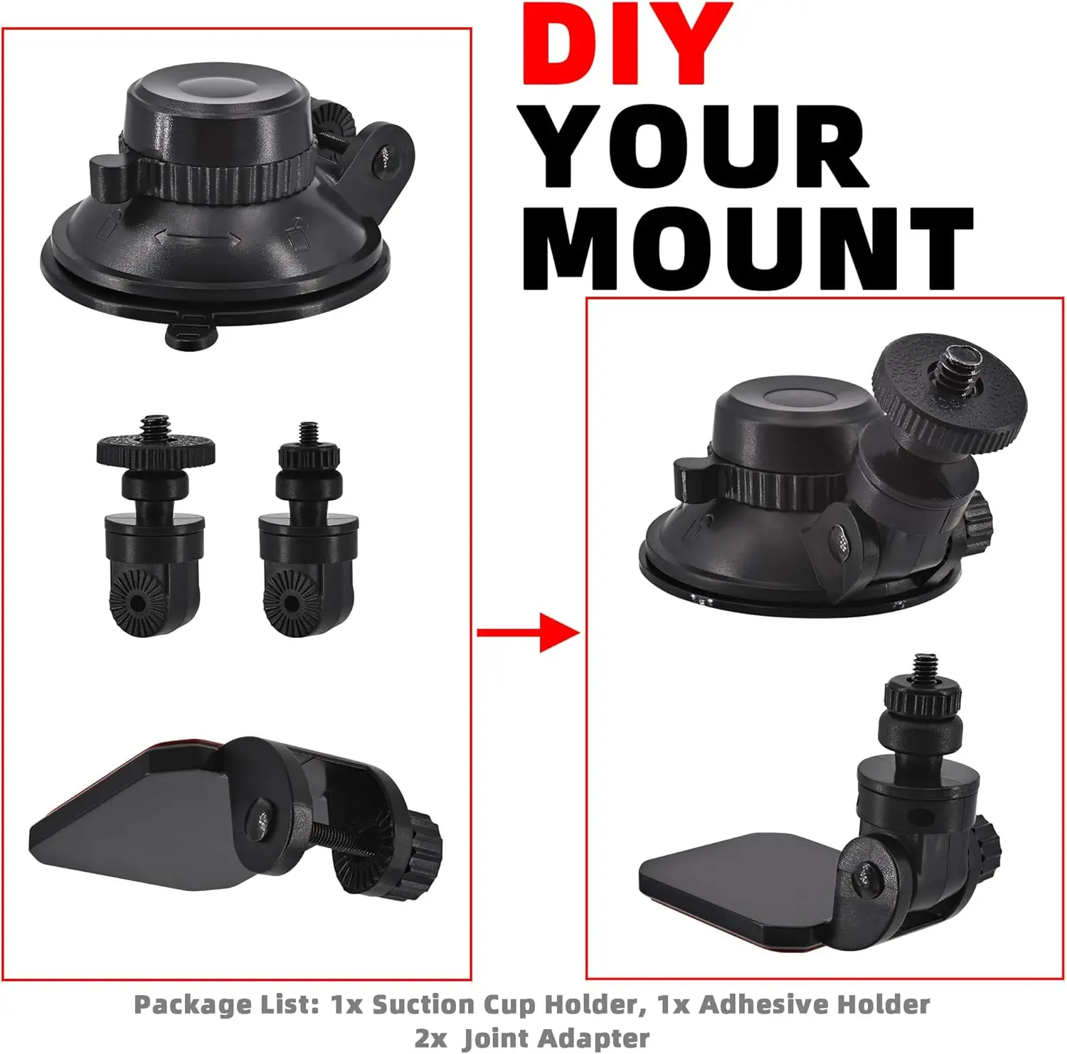 Supporto A Ventosa Per Auto Con Viti Da 1/4 Di Pollice Per Action - Foto 12