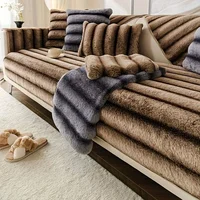 Thick Warm Super Soft Plush Non-slip Sofa Towel Modern Luxury Rabbit Plush Sectional L-shaped Sofa Cover Universal Couch Covers 1