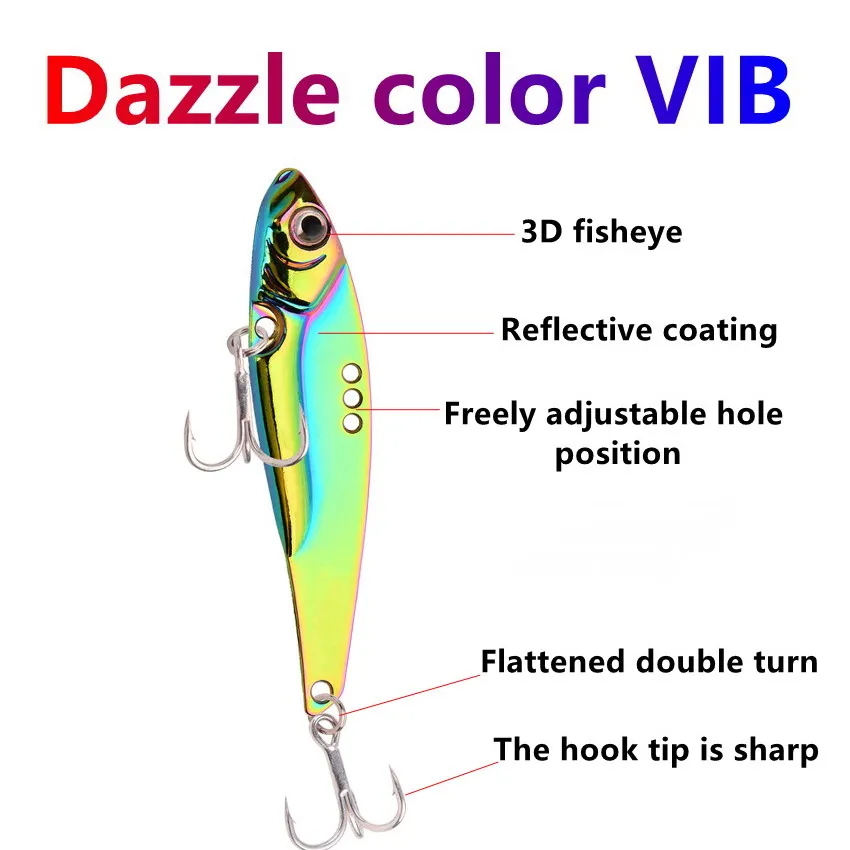 10PCS Long Shot 3D Eyes Metal Vib Blade Fishing Lures 7/10/12/15/18/25G  Sinking Vibration Baits Vibe for Bass Pike Perch Fishing