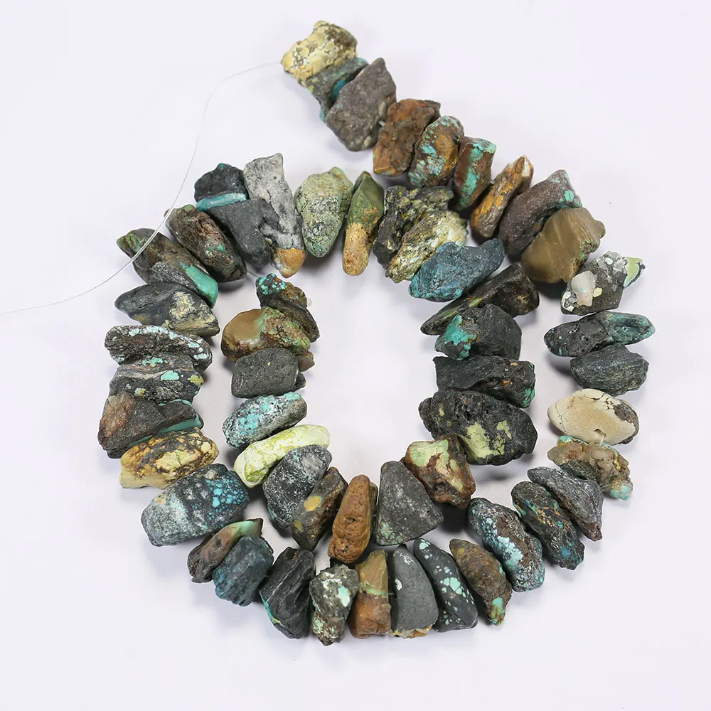APDGG Natural Mix Color Africa Turquoise Rough Gems Stone Freedom Nugget Beads 15.5