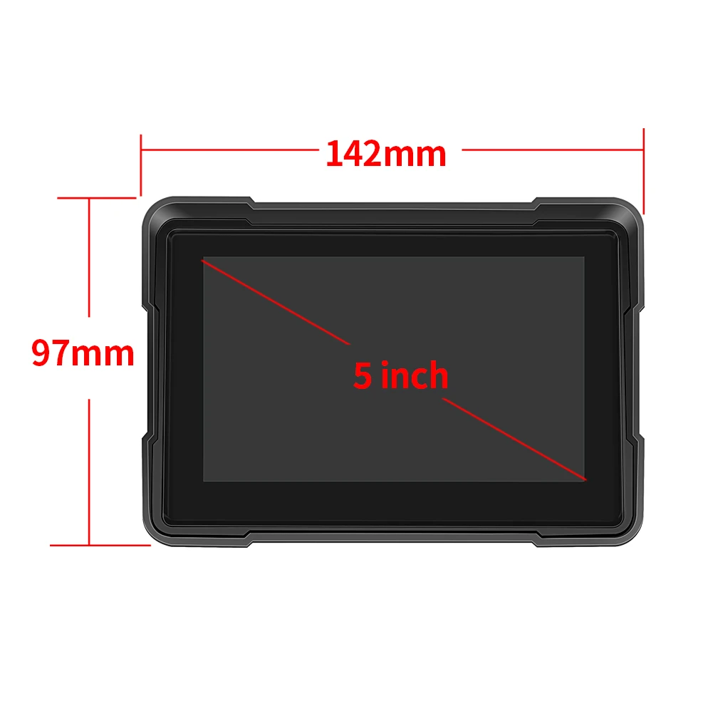 Ptopoyun Portable 5 Inch Motorcycle GPS Navigation Wireless CarPlay Android Auto IPX7 Waterproof Touch Screen Display Dash Cam