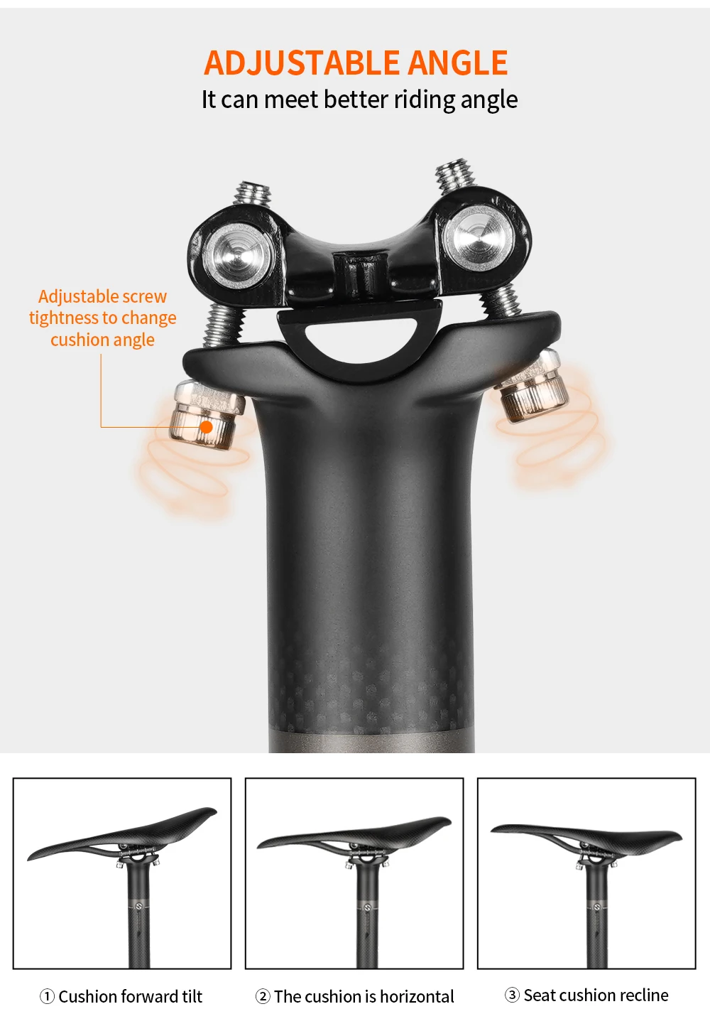 TOSEEK Carbon Sattelstütze Offset 0mm Fahrrad Sattelstütze Carbon 27,2/31,6mm Länge 350/400mm Fahrrad Sattelstütze Teile MTB Carbon Kanu – Detail 10
