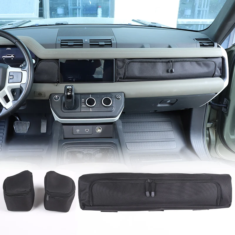 Sac De Rangement Tableau De Bord Land Rover Defender 2020-2024 - Tissu Oxford, Noir