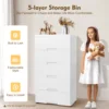 5 Drawer Storage Cabinet with Wheels,Plastic Drawers Dresser,5 Tier Storage Cabinet 1