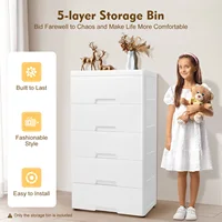 5 Drawer Storage Cabinet with Wheels,Plastic Drawers Dresser,5 Tier Storage Cabinet 1