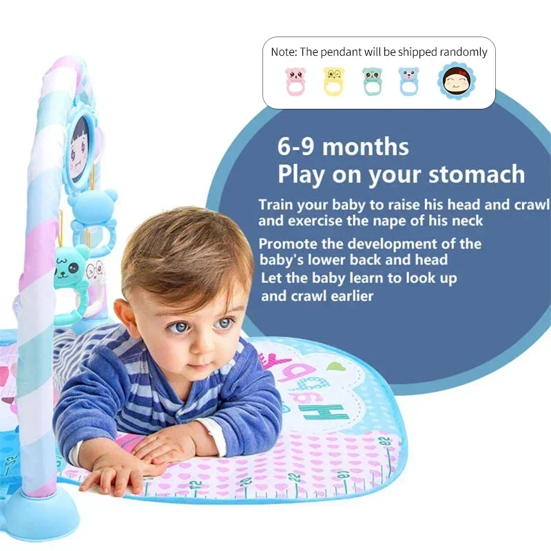 Baby Play Mat Pedal Piano Toy Music Fitness Rack Activity Gymnastics Mat 0-1 Years Old