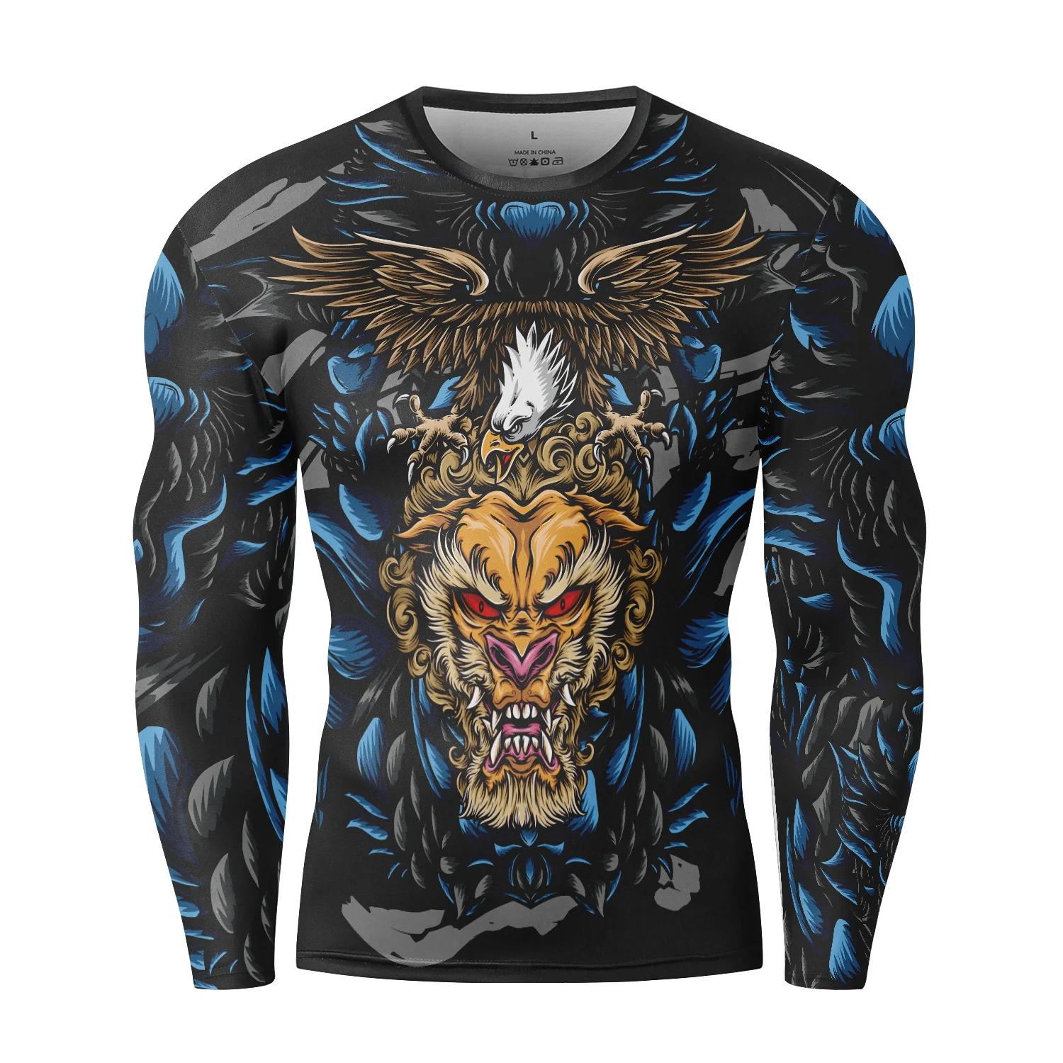 Herren-Lauf-T-Shirt, schnell trocknend, atmungsaktiv, eng, lange Ärmel, geeignet für Jiu-Jitsu, Fitnessstudio, Outdoor-Joggen – Detail 13