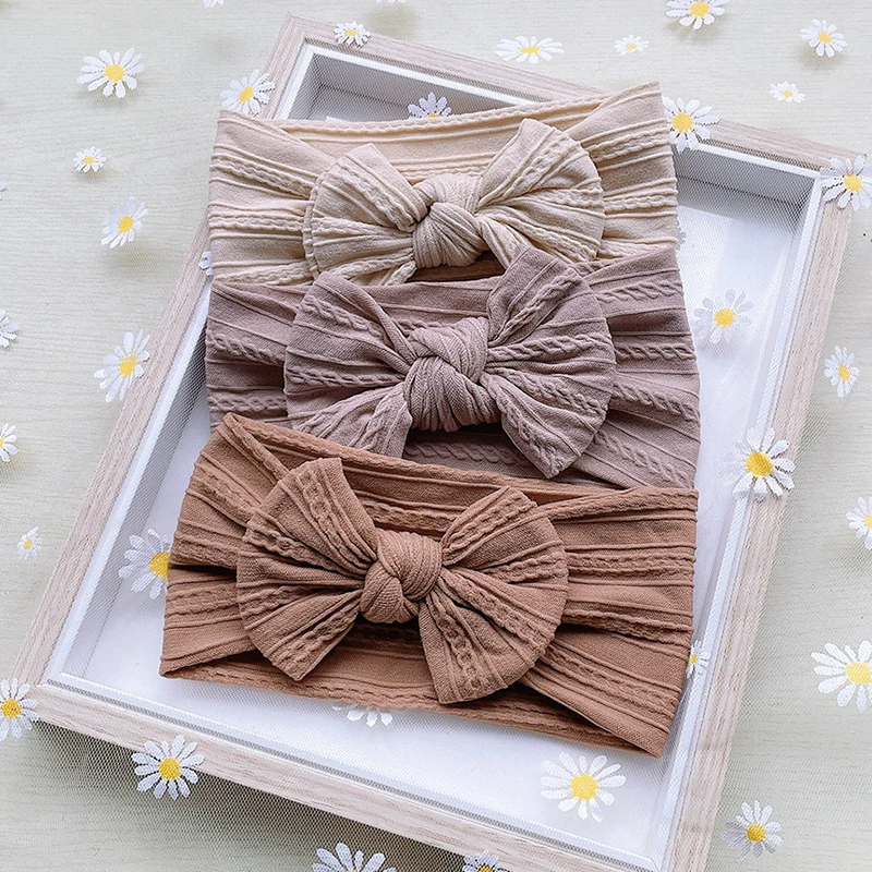 3Pcs/Set Cute Bowknot Baby Headband Turban Soft Elastic Baby Girls Hairband Newborn Hair Band Headwear Hair Accessories