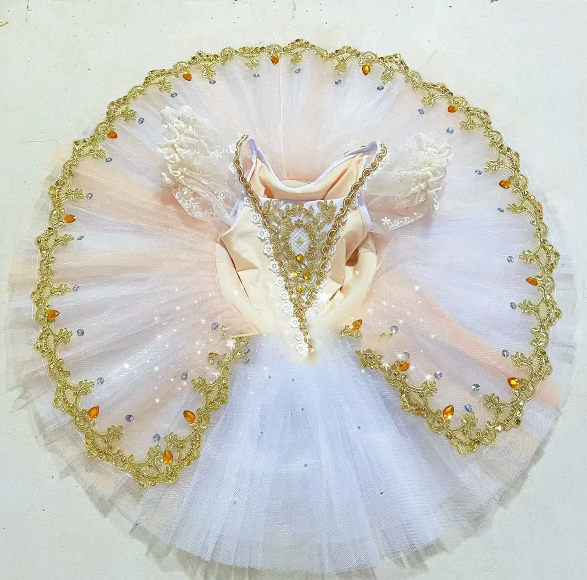 

Профессиональная балетная пачка цвета шампанского красивый костюм для девочки для сна детская балетная пачка с лебедем балетное платье для детей