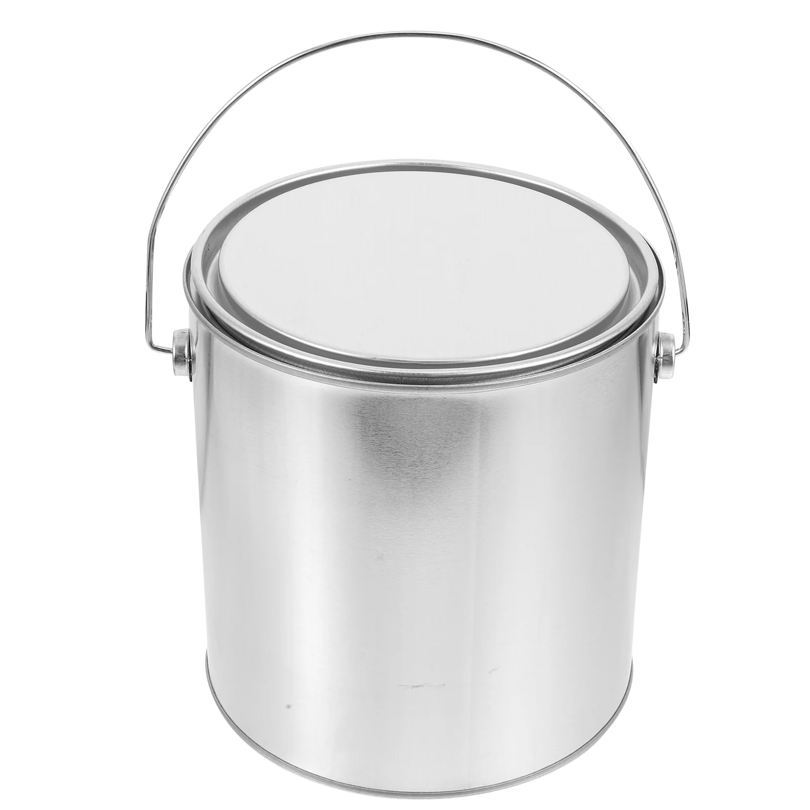 Durable Paint Bucket Lid Empty Paint Bucket Portable Storage Containers Round Iron Can Painting Supplies Wall