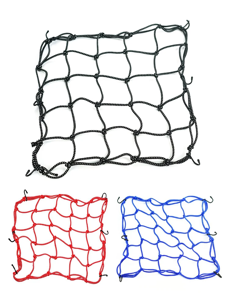 

40x40cm Reflective Moto Helmet Mesh Net Elastic Motorcycle Luggage Net Protective Gears Luggage Hooks Motorcycle Acces Organizer