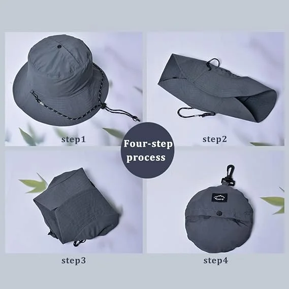 Unisex Waterproof UV Protection Safari Sun Hat - Adjustable and Packable