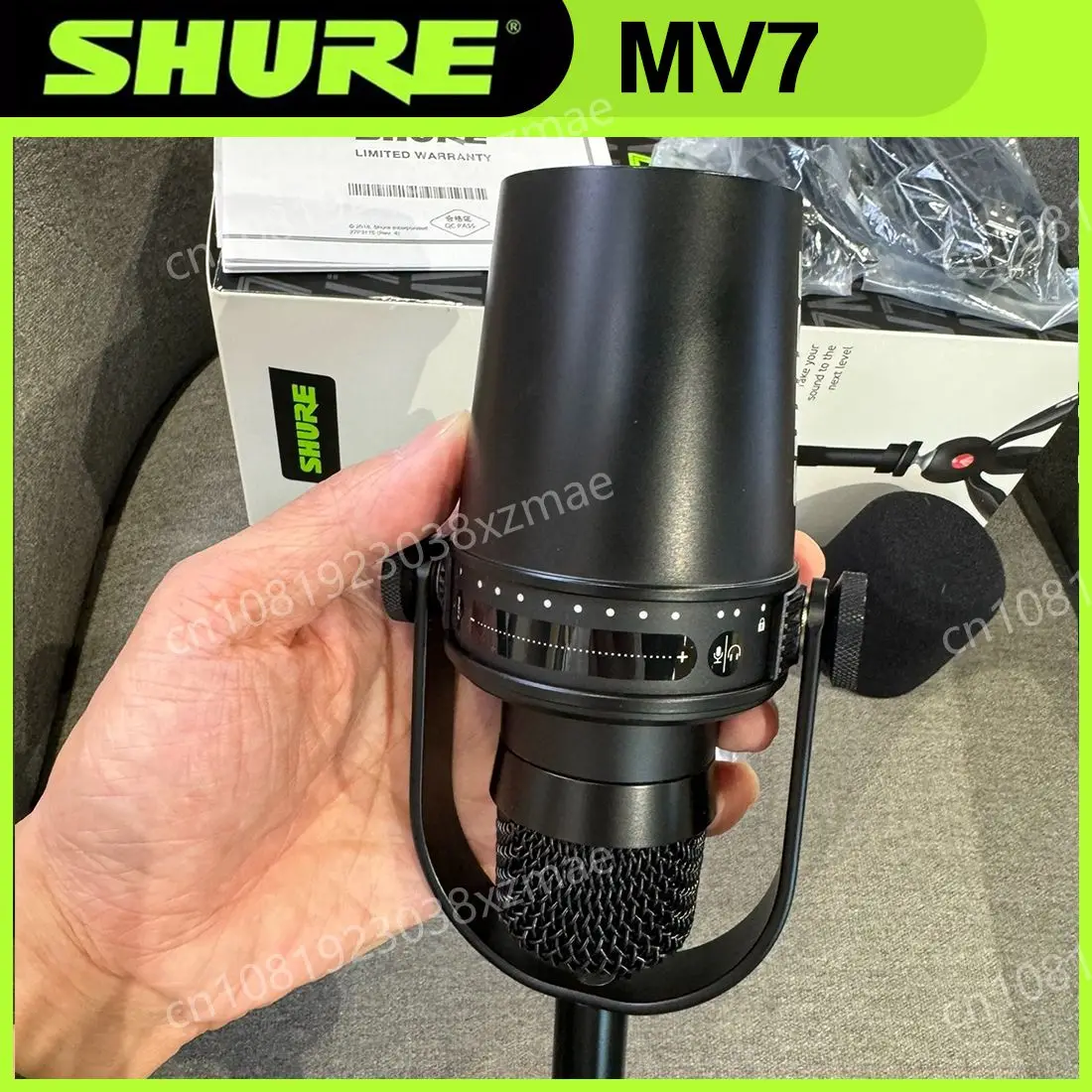 Original SHURE MV7 Hybrid USB/XLR Dynamic Microphone Outdoor Live Selectable Frequency Response Built-in Sound Card Microphone Audio device