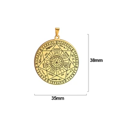 Stainless Steel Seven Archangels Sigil Charms - Vintage Amulet Jewelry Accessories for DIY Necklaces and Keychains (Gold Color)