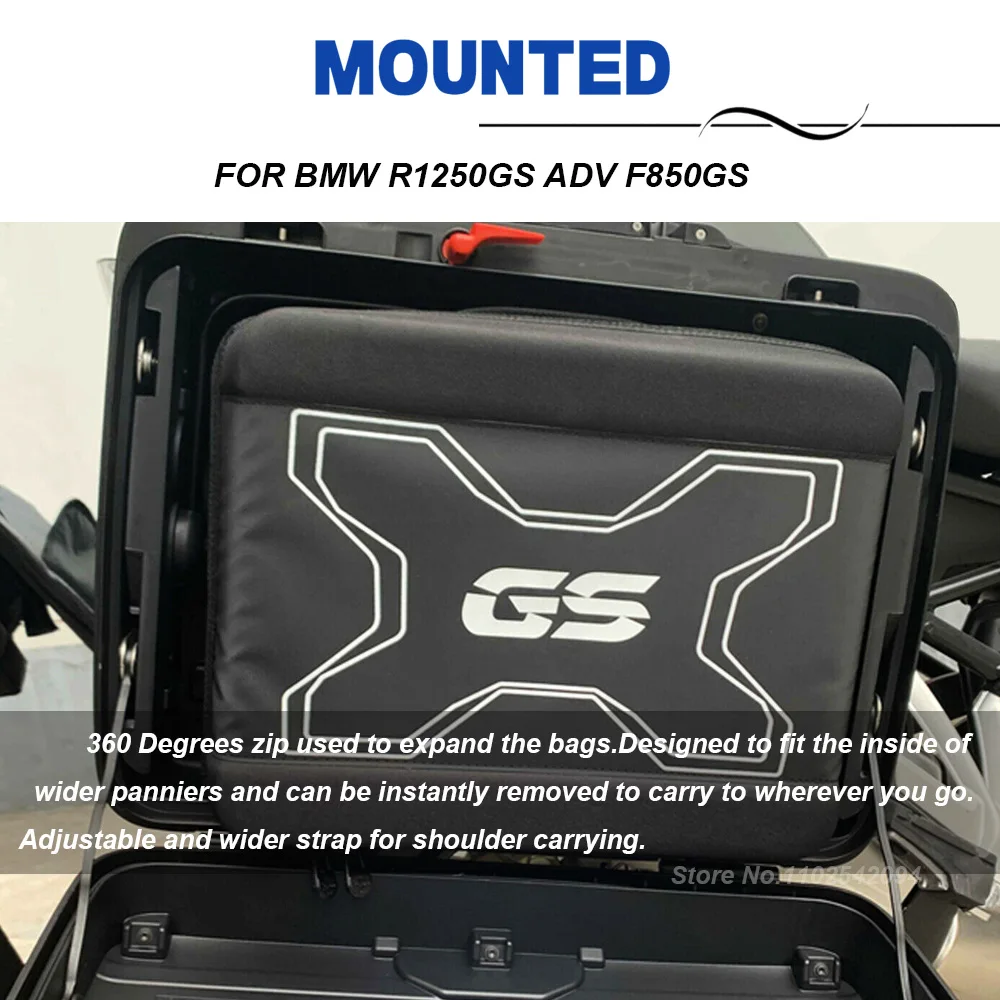 Motorcycle Vario Case Inner Bags For BMW R1250GS Adventure 2023 R1200GS LC ADV F750GS F850GS Tailbag Saddlebags With Storage Net