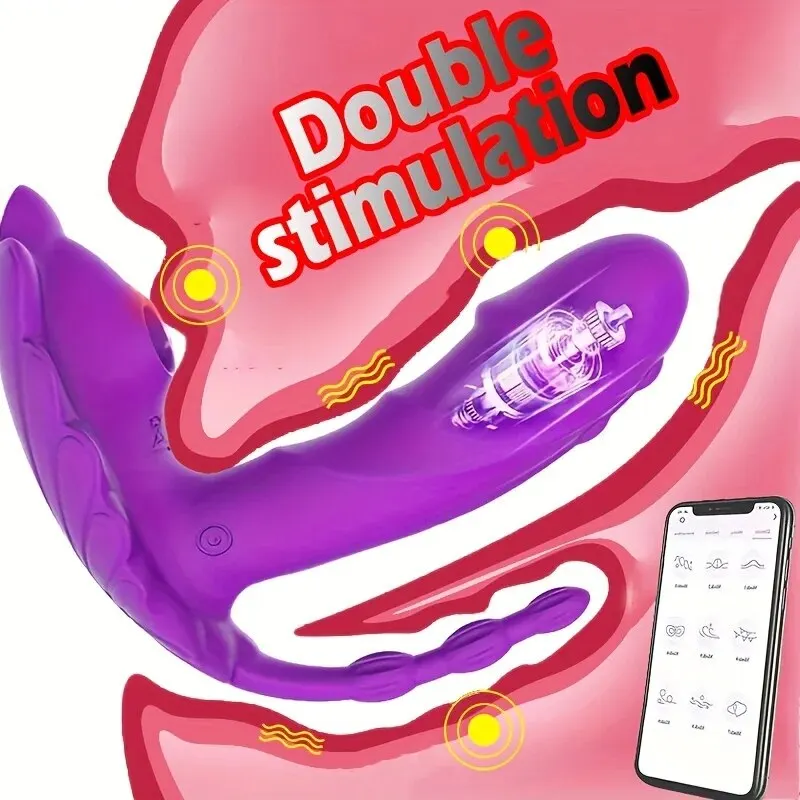Bluetooth APP 3 in 1 vibratore per vibratore per donne telecomando senza fili succhiatore stimolatore del clitoride giocattoli del sesso coppia femminile_voghion.com