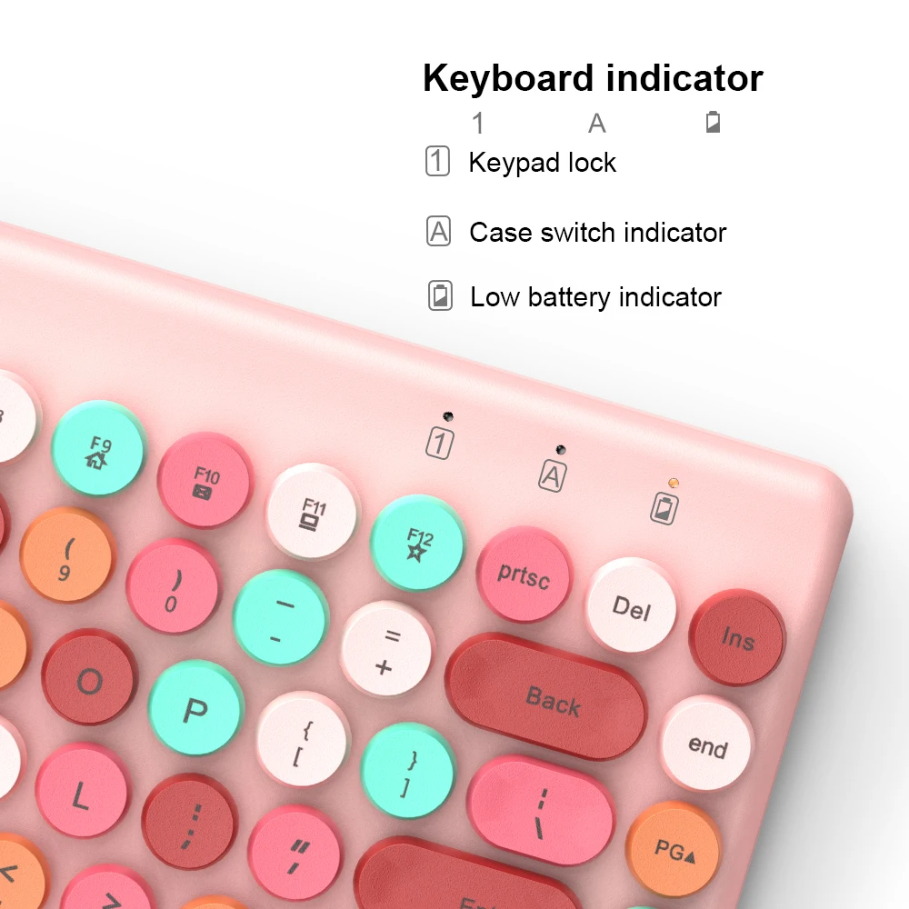 Sleek Pink Wireless Keyboard and Mouse Set - Mini Portable Design