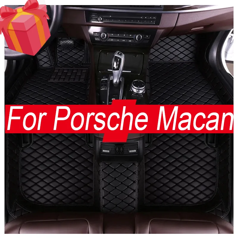 

Car Floor Mats For Porsche Macan 95B 2018 2017 2016 2015 2014 Leather Car Mats Full Set Tapis Voiture Car Accessories Interior