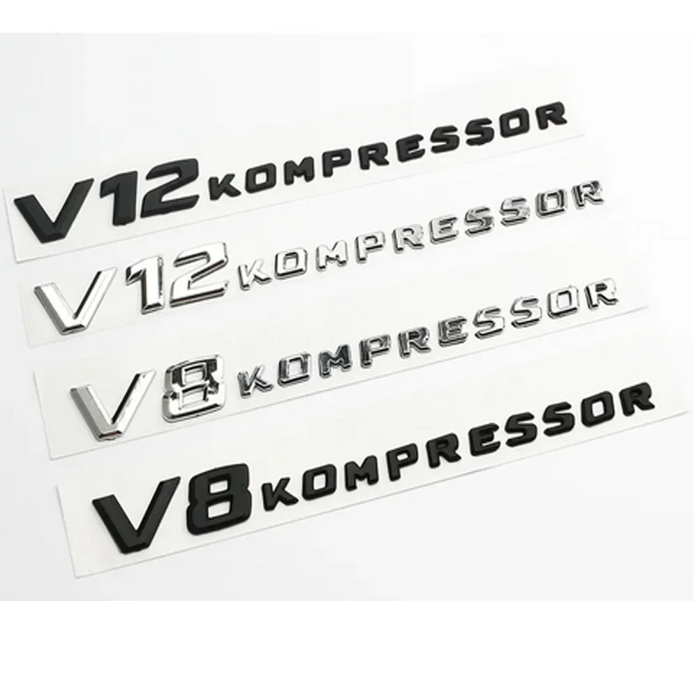 Auto 3D Abs Logo Fender Emblem Sticker Per Mercedes Benz Cla Cls Clk Slk Slr Amg V8 Kompressor V12 Kompressor Sticker Accessori