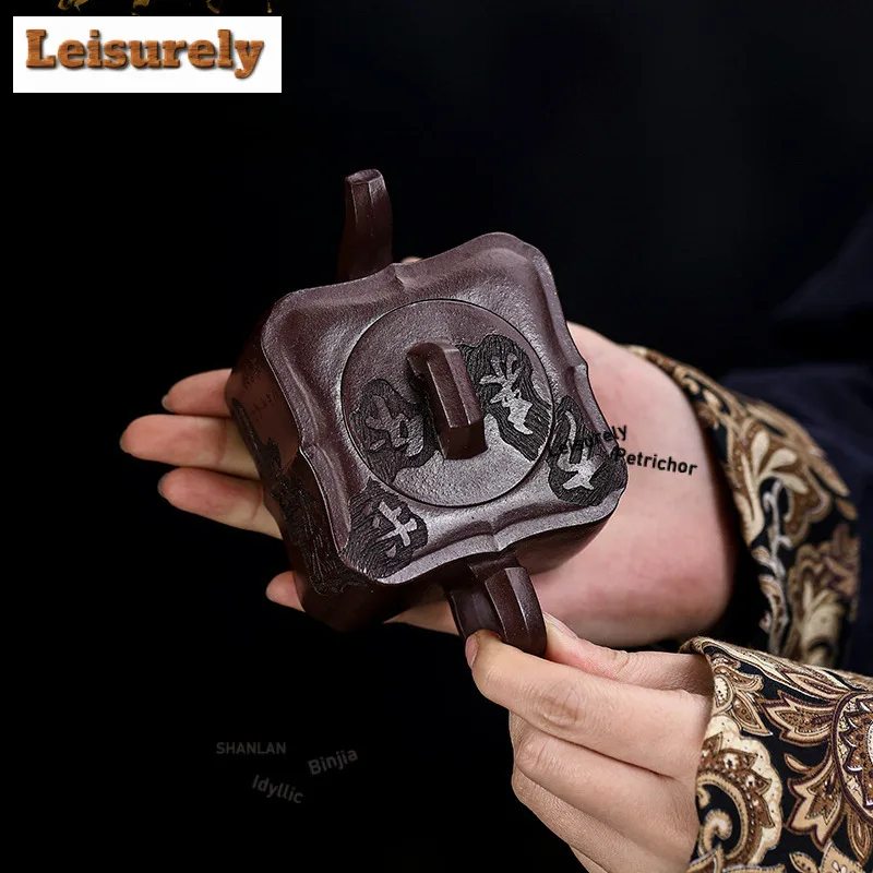 180ml Antique Yixing Purple Clay Teapots Handmade Pot Raw Ore Mud Kettle with Filter Chinese Zisha Tea Set Tea Services Gift