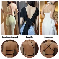 Soutien-gorge Invisible pour femmes, plongeant en U profond, haut dos nu pour robes, Lingerie Sexy avec sangle transparente, sous-vêtements Push Up sans bretelles 5