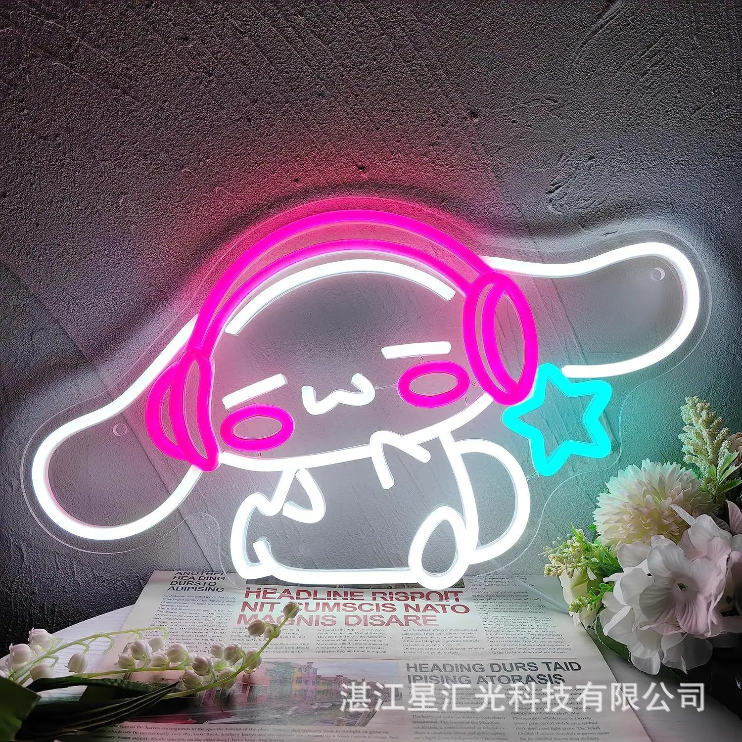 ネオンサイン　バツ丸　LED ライト　サンリオ　かわいい　壁掛け　バツ丸くん m47735529779_1.jpg?1753277883