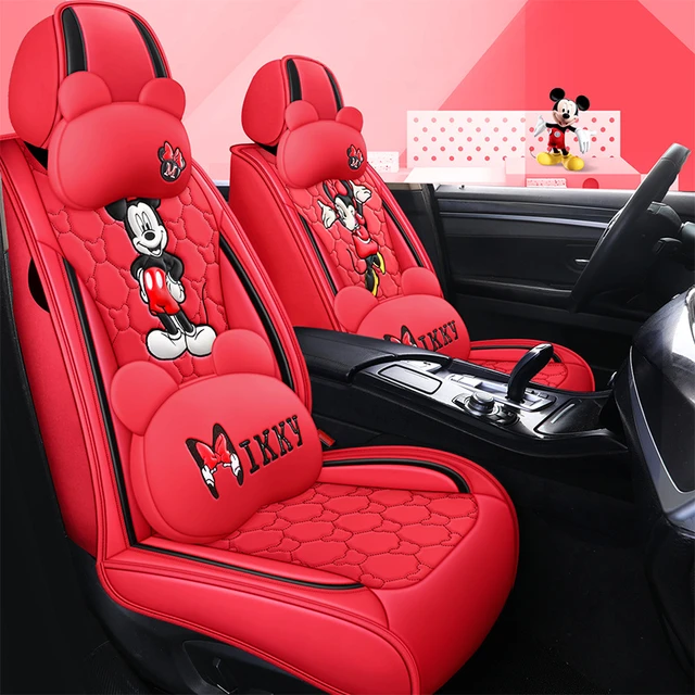Cartoon Mickey Minnie Car Cushion Breathable Seat Cover Cute Cushion Disney  Protector Accessories Interior For Cars Full Set - Automobiles Seat Covers  - AliExpress