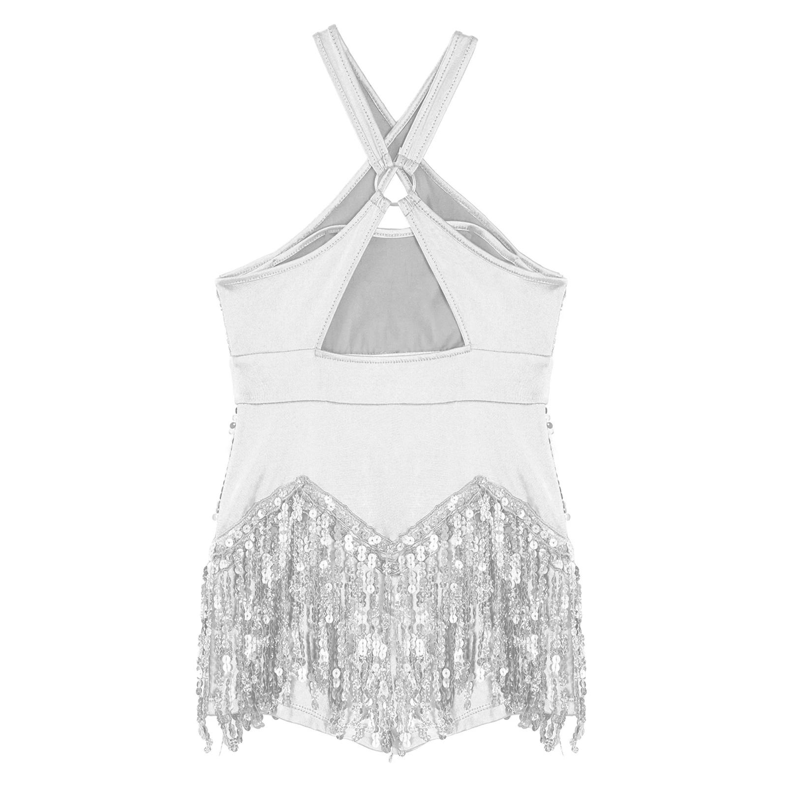 Kinder Mädchen Pailletten Quaste Latin Jazz Dance Trikot Kleid Cha-Cha Rumba Samba Tango Body Party Bühne Leistung Dancewear – Detail 13
