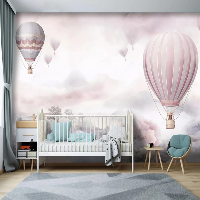 

Custom Wall Cloth Cartoon Children's Room Dream Hot Air Balloon Photo Mural Wallpaper Living Room Bedroom Wall Decor 3D Fresco