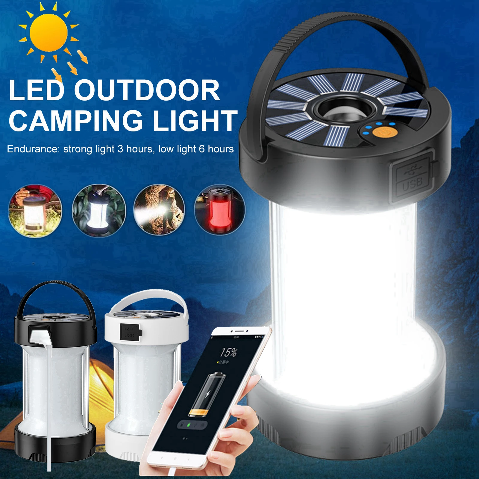 Rechargeable Emergency Lighting Solar Lantern Led Camping Light