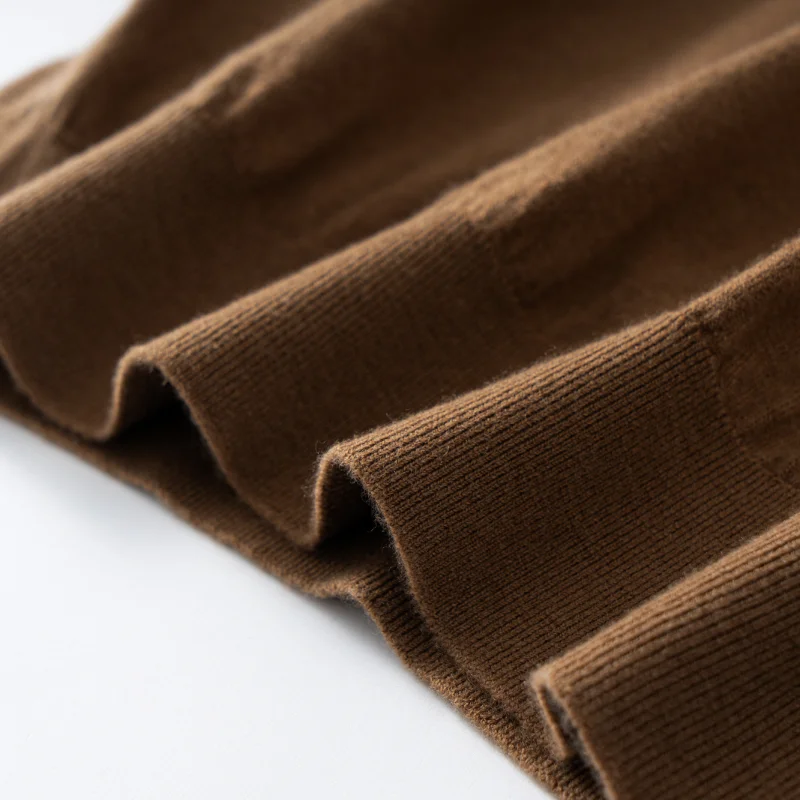 Summer New Short Sleeved Men's Half High neck Pullover Vest Casual Knitted Thin Base Shirt Spun Wool T-shirt Men's Clothing