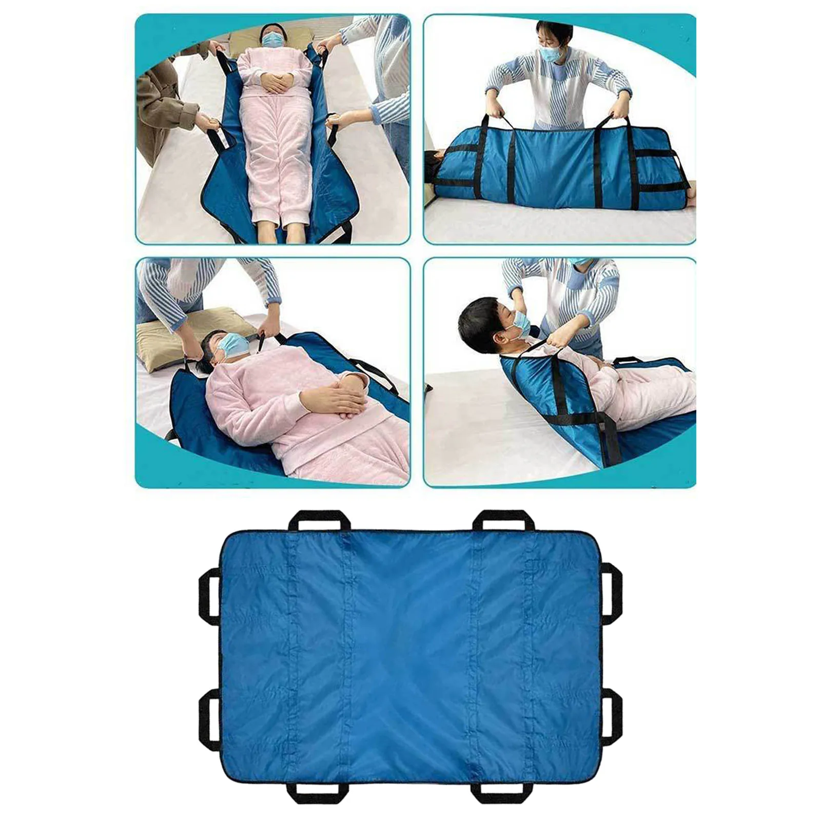 Positioning Bed Pad with Handles Mattress Protection for Turning Sliding Washable Waterproof 8 Handle Incontinence Bed Pad
