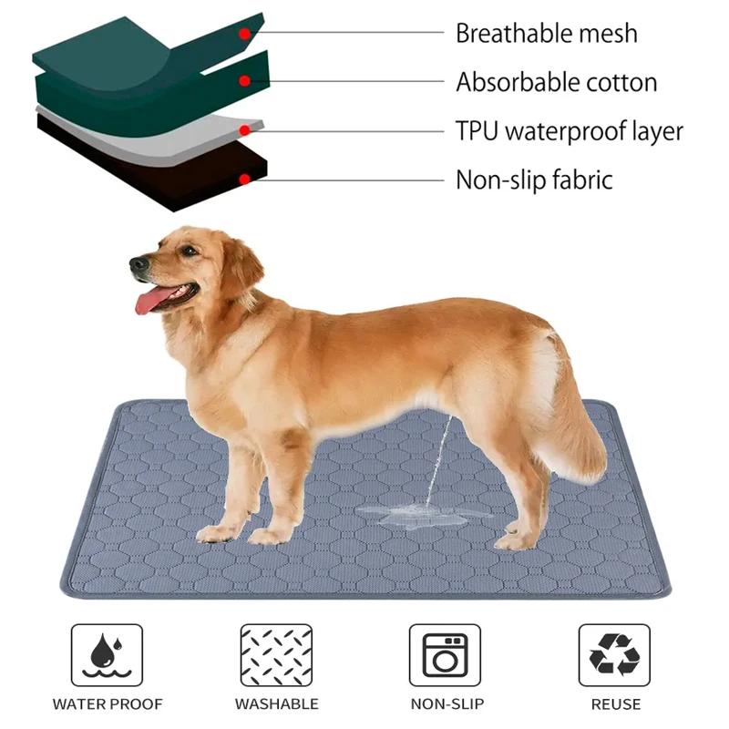 Dog Urine Pad Absorbent Pet Pee Mat Reusable Blanket Washable