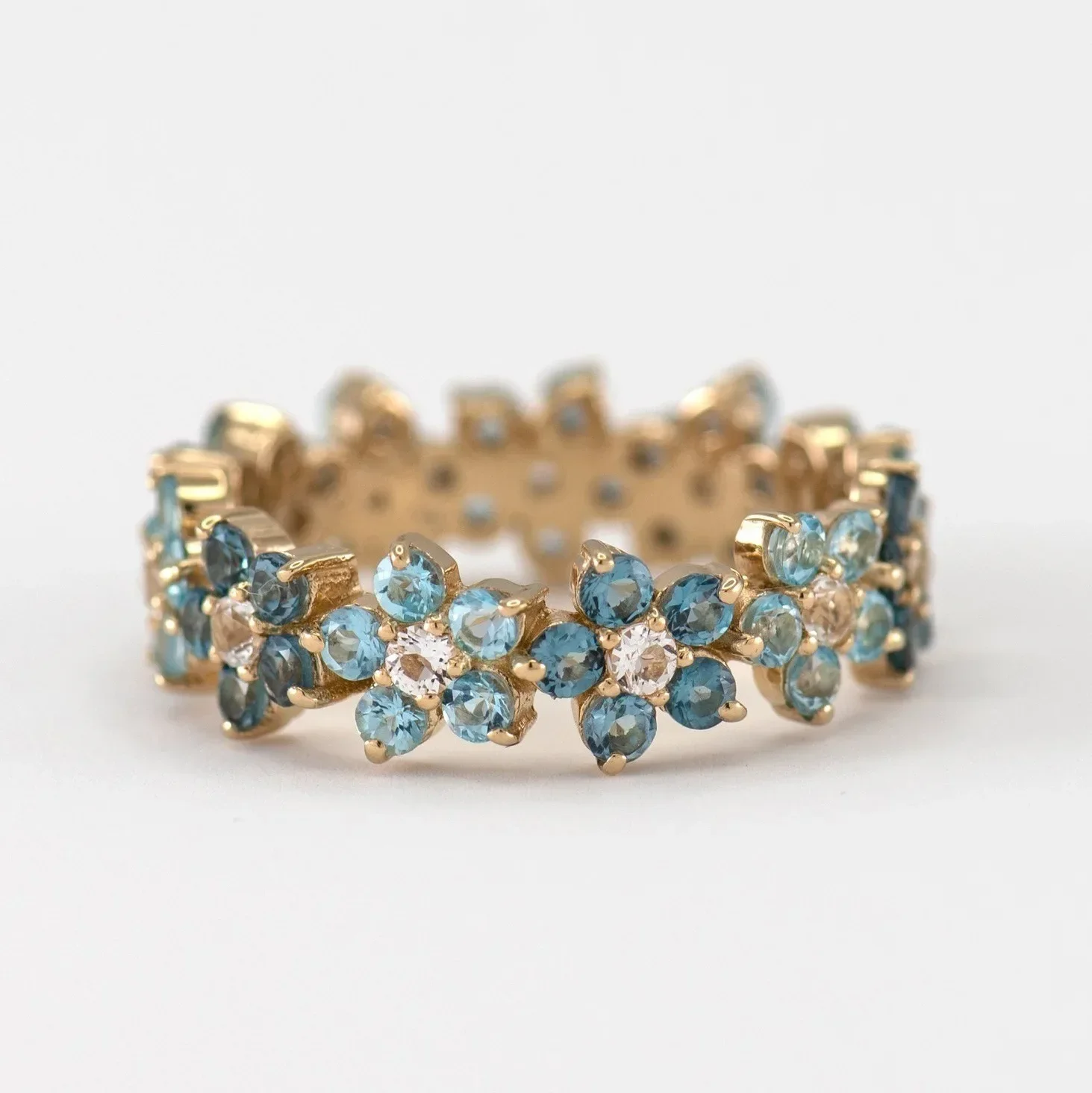 Finger Ring Wedding Ring Zircon Crystal Ring Milangirl Blue Zircon Plum Flower Infinity Floral Rings for Women Love